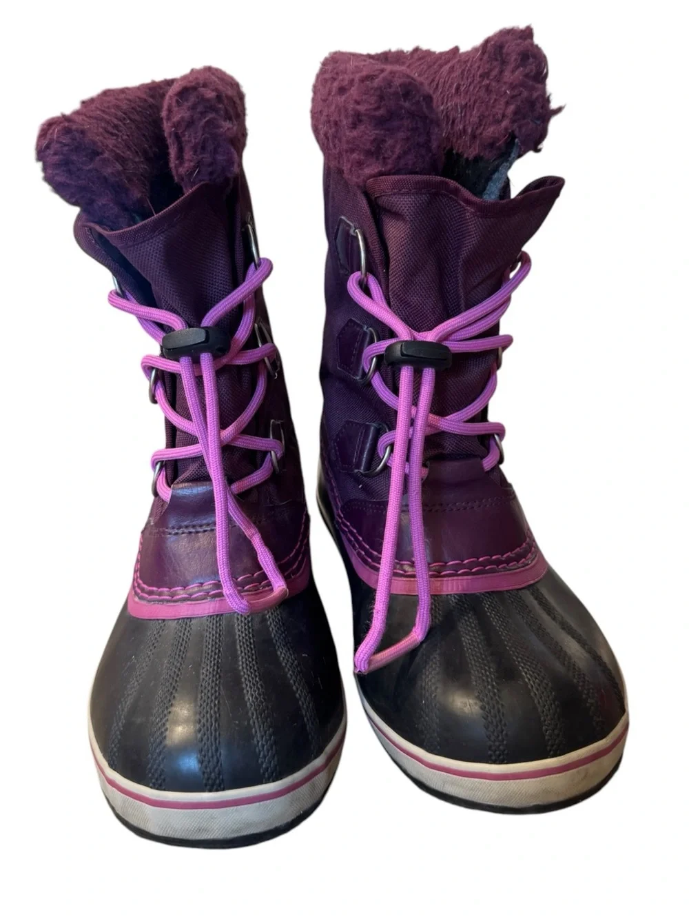 Sorel Yoot Pac Nylon Waterproof Snow Boots, Purple Dahlia, Kids Size 4
